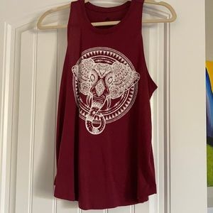 Dark red boho tank